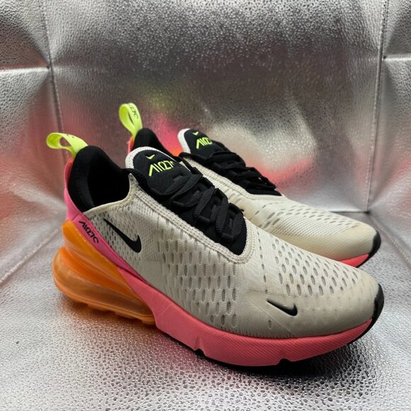 Size 8 Nike Air Max 270 Summit White Orange Black Womens Sneaker DJ5997-100 - Picture 1 of 10
